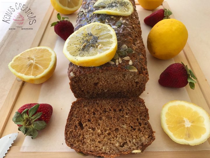 Healthy lemon & poppy seeds cake / Υγιεινό κέικ με λεμόνι και παπαρουνόσπορο